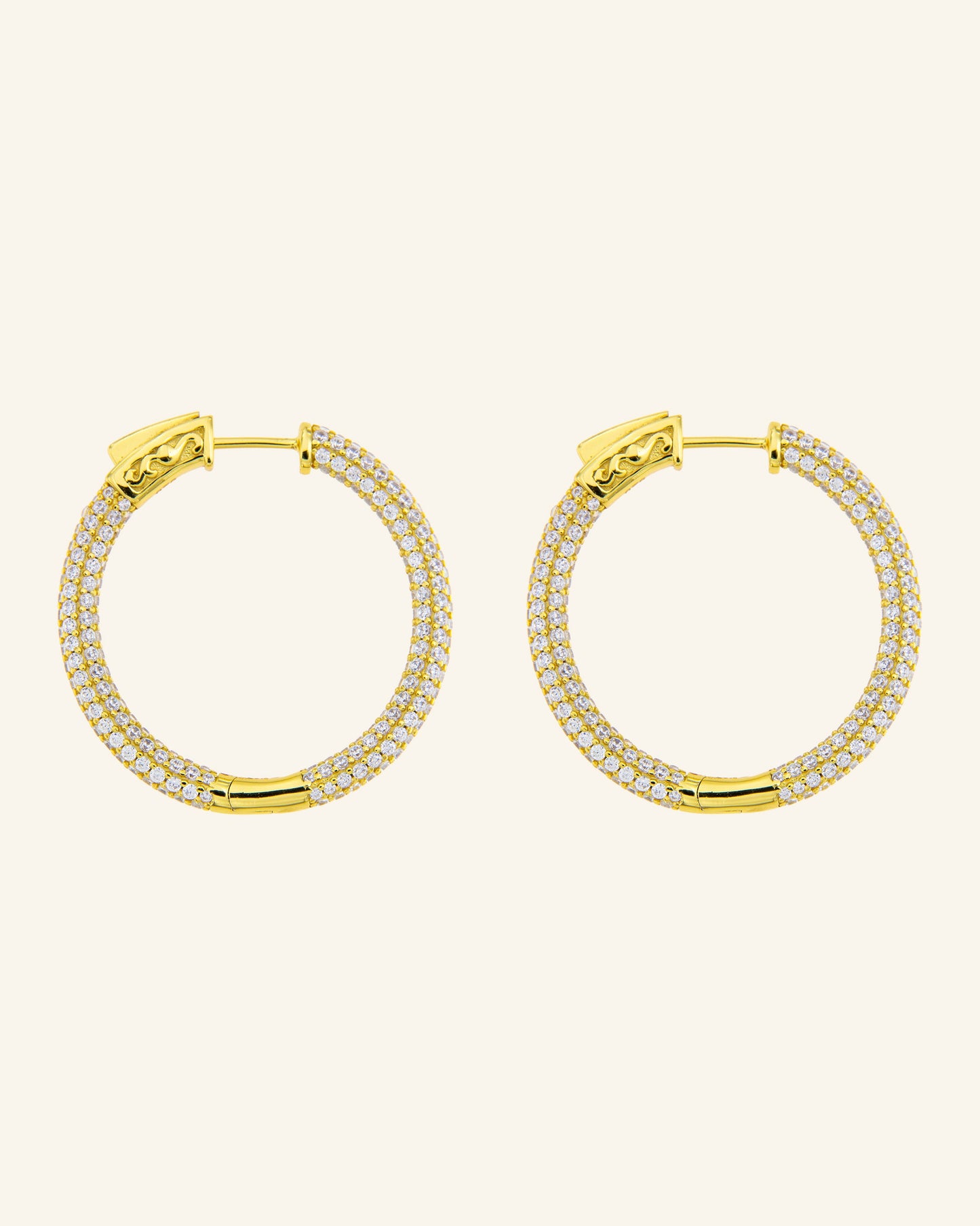 Pendientes Venus 3DM de oro con circonitas