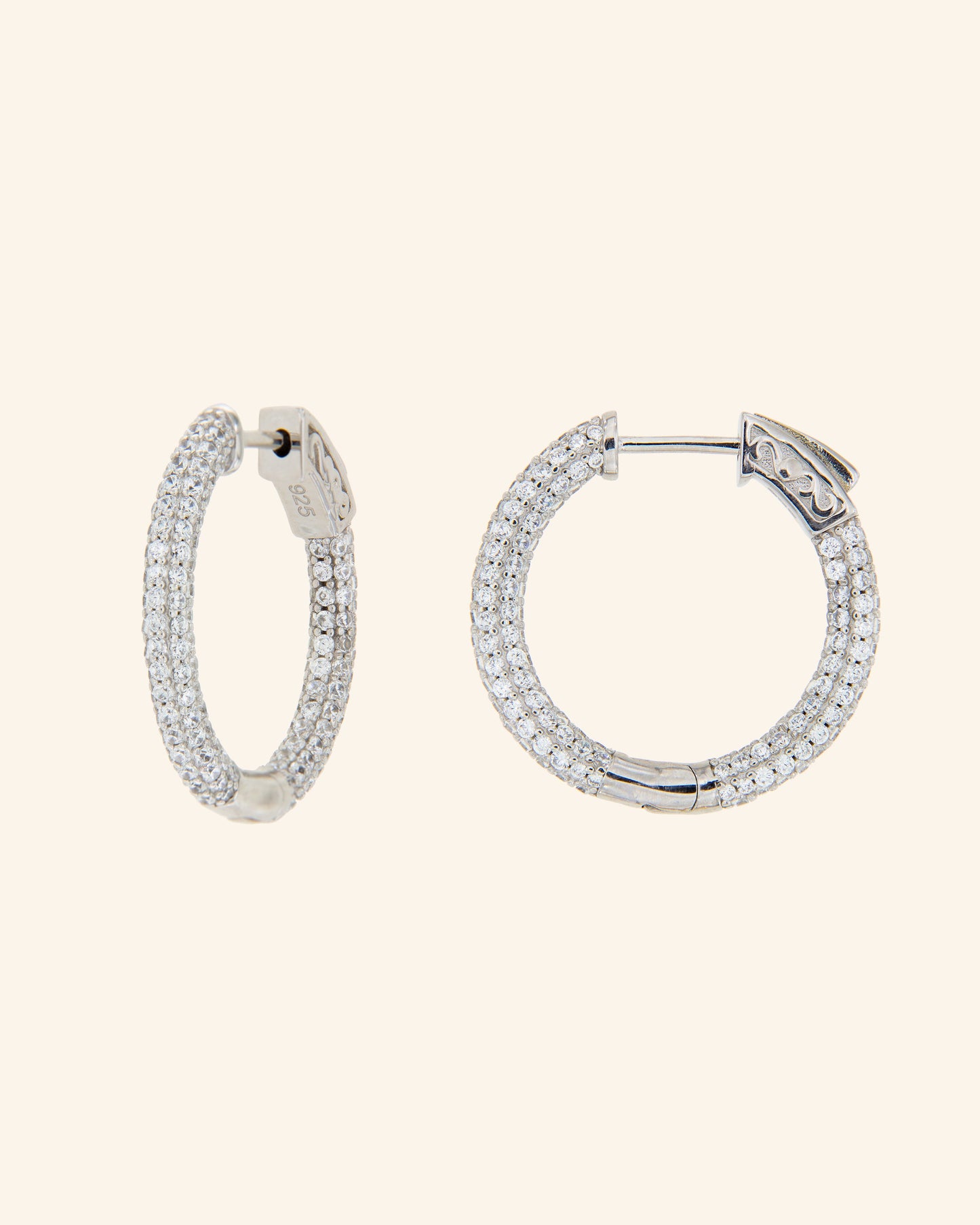 Pendientes Venus 3DP de plata con circonitas