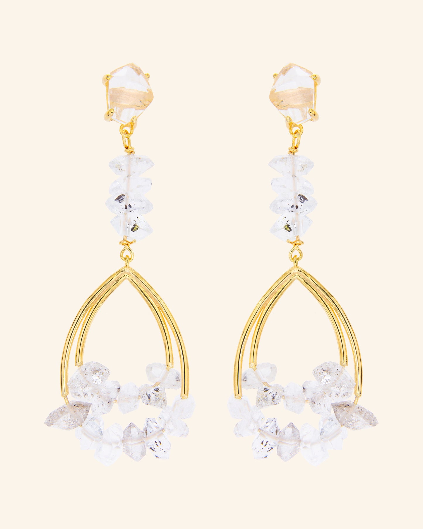 Vinson earrings with herkimer quartz