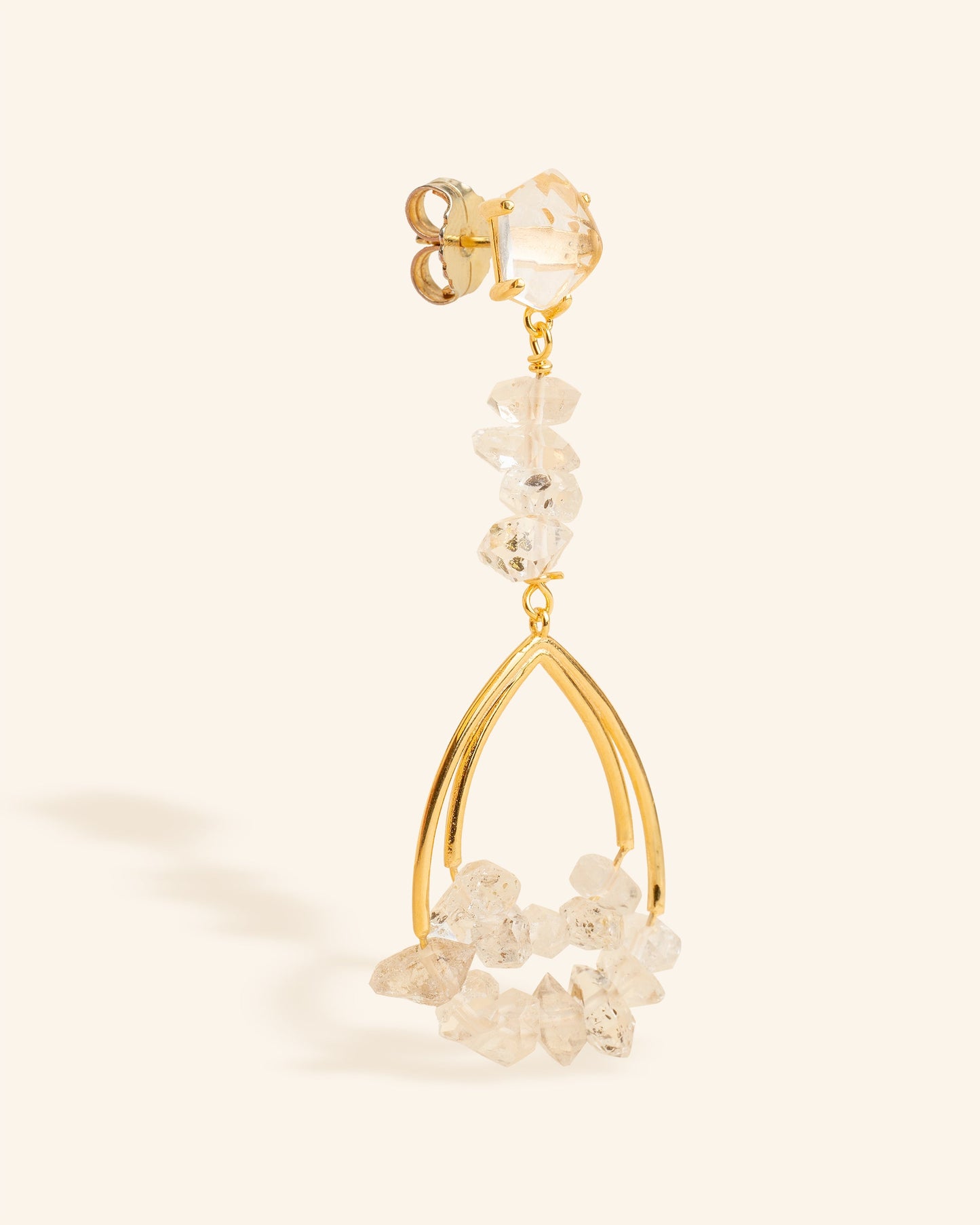 Vinson earrings with herkimer quartz