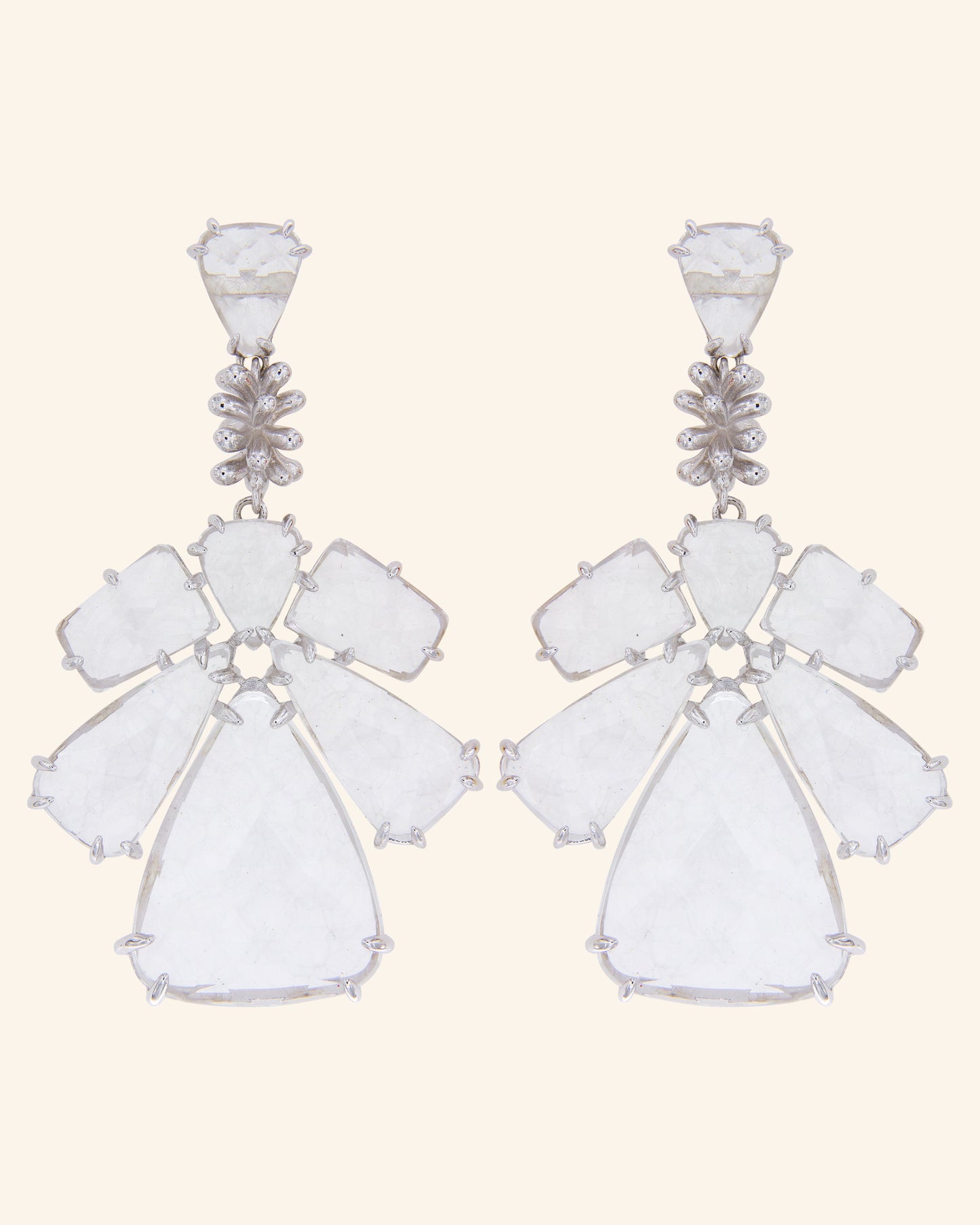 Pendientes Visir con cuarzo incoloro