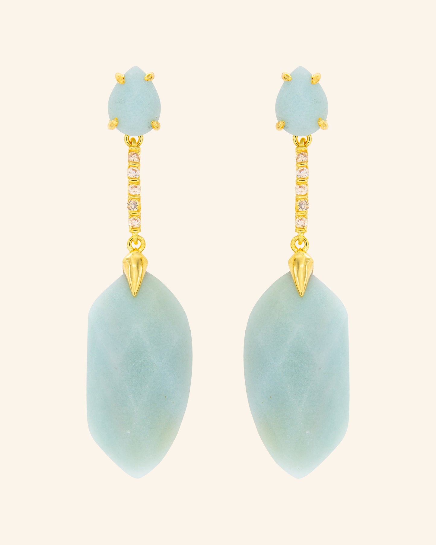 Pendientes Vivaxia con amazonita y circonitas