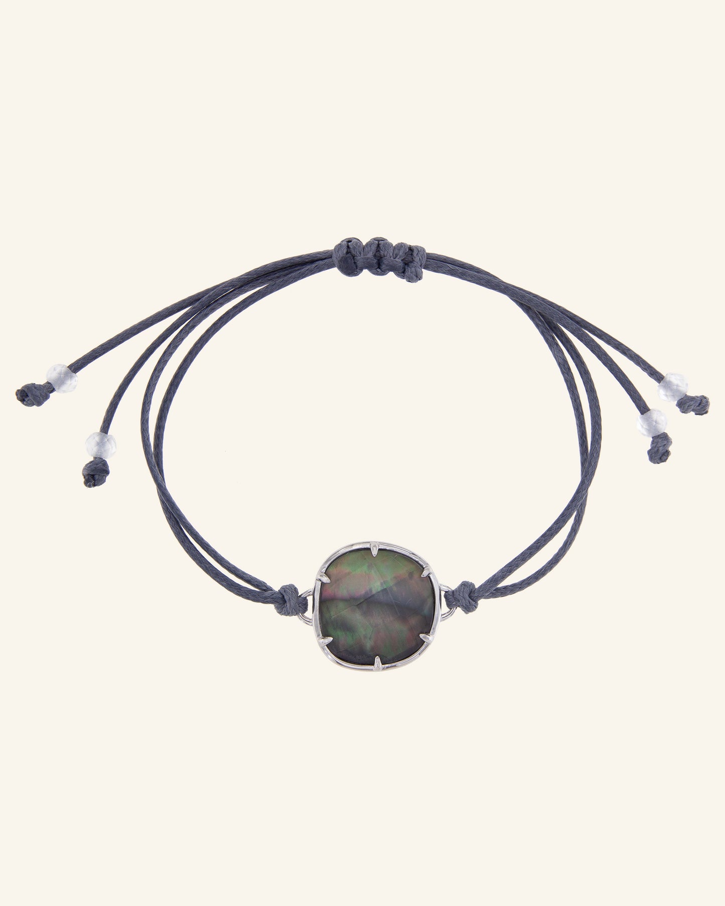 Pulsera Bizancio Madreperla Negra Plata