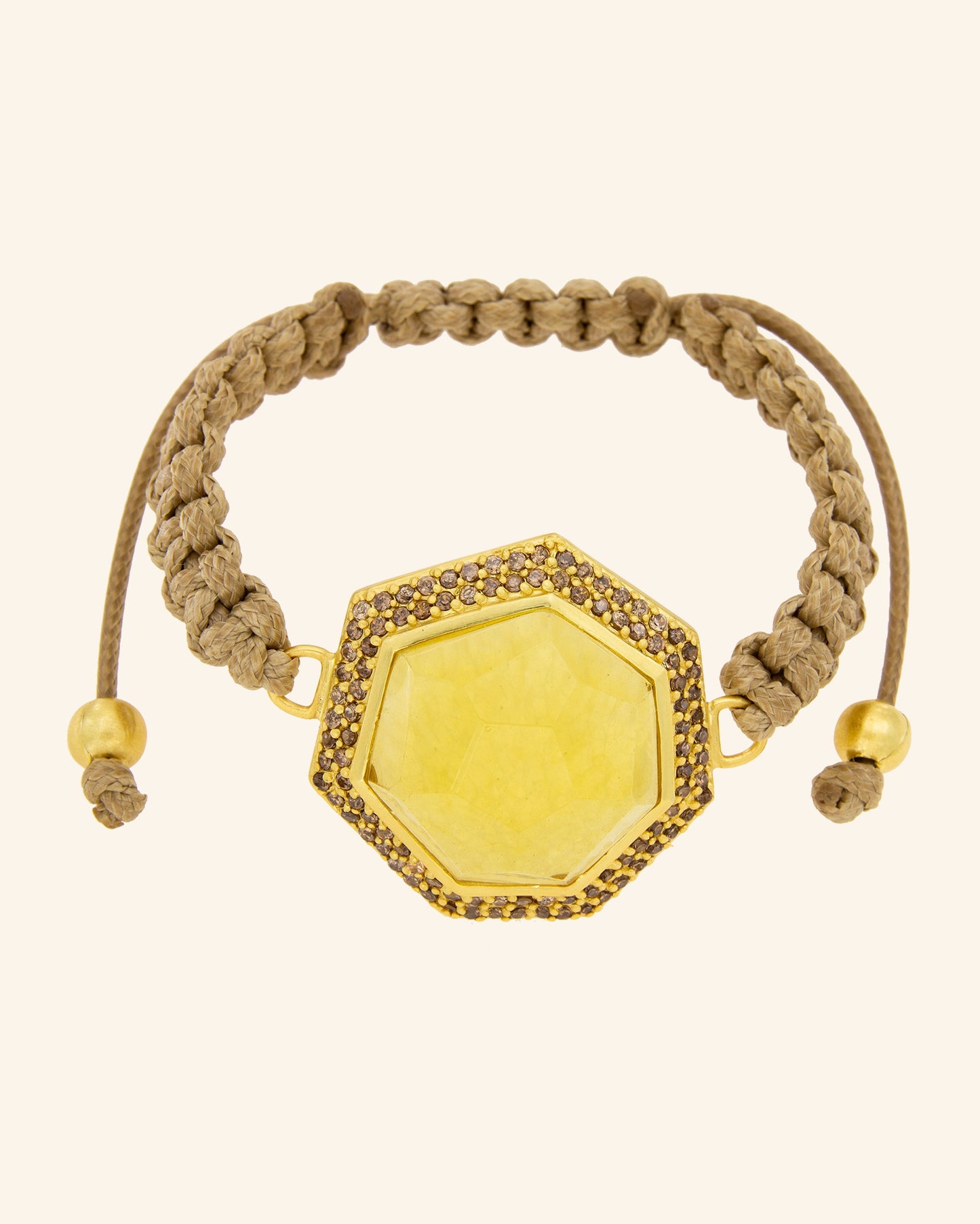 Pulsera Etna con cuarzo limón y circonitas