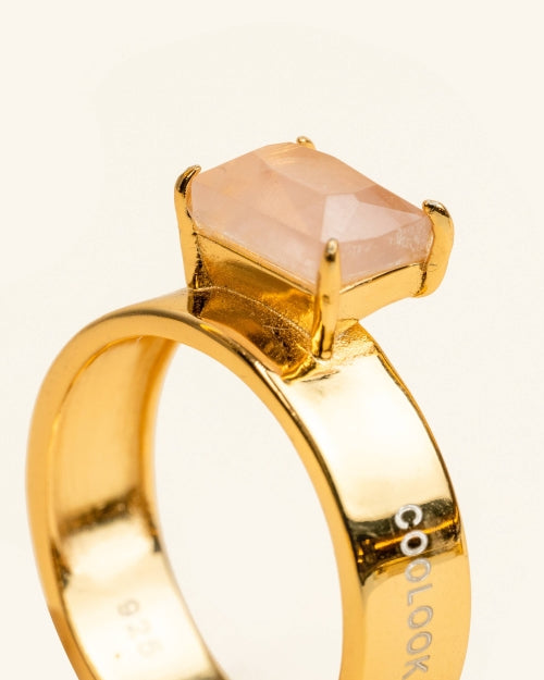 Anillo Gabo con Cuarzo Rosa