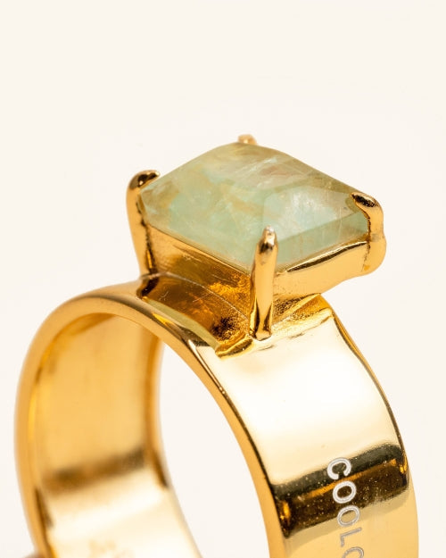 Anillo Gabo con Fluorita Verde