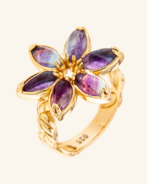 Anillo Jazmín de fluorita