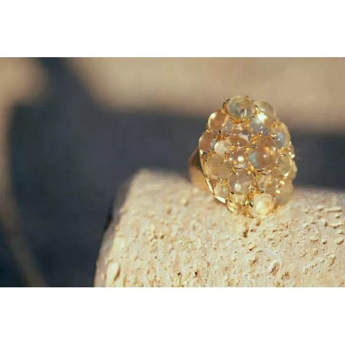Liberis ring with lemon quartz
