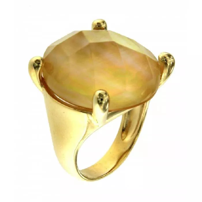 Anillo Visir con madreperla dorada