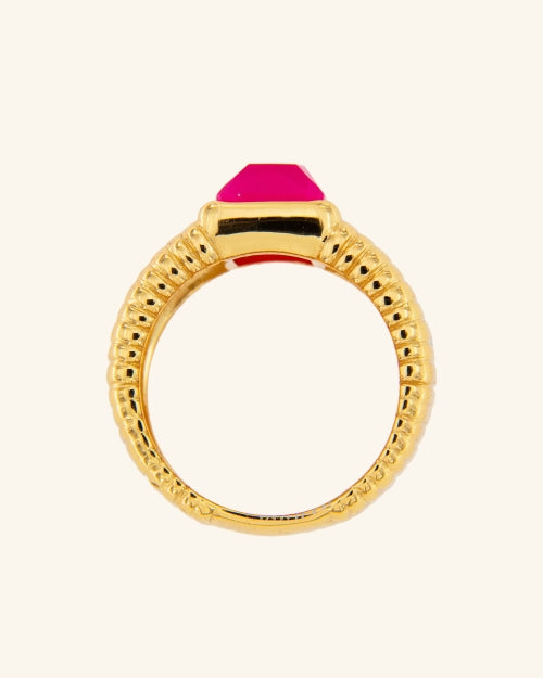 Anillo Gaumont con Ágata Frambuesa