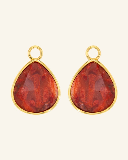 Candy Tail Coral Red Beveled Tears