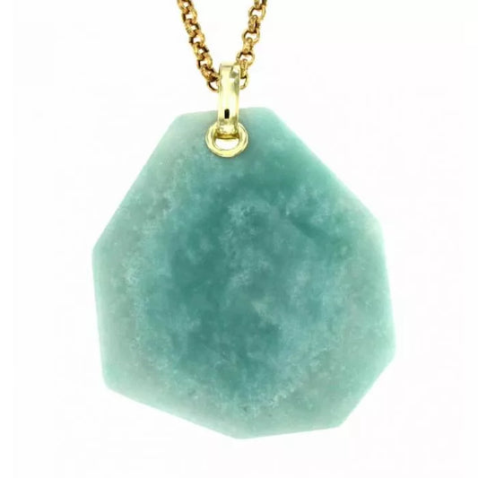 Asteroid pendant with amazonite