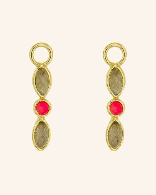 Lilium Agate and Labradorite Pendants