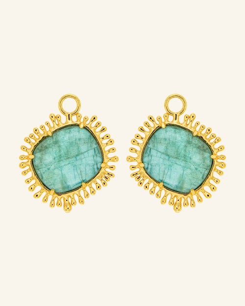 Blue Apatite Sun Pendants