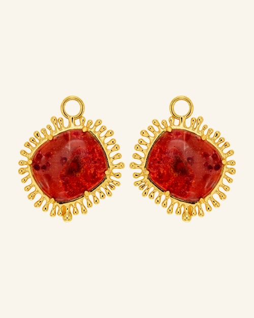 Red Coral Sun Pendants