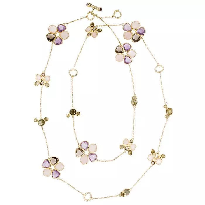 Brihuega necklace with amethyst and rose quartz