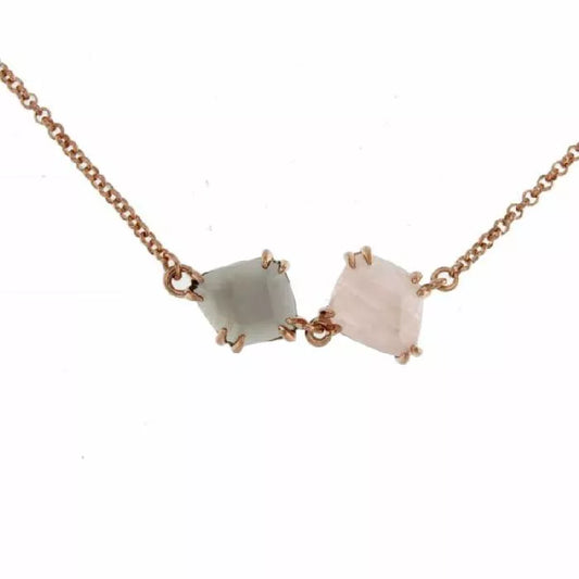 Becandy necklace with rose quartz and smoked quartz