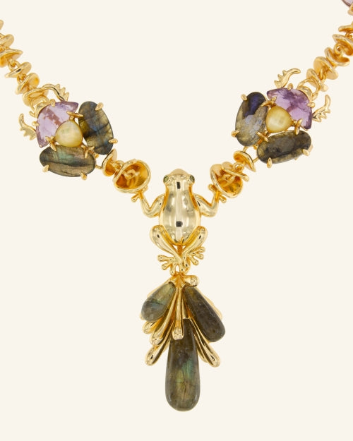 Vergel necklace with multicolor stones and removable parts