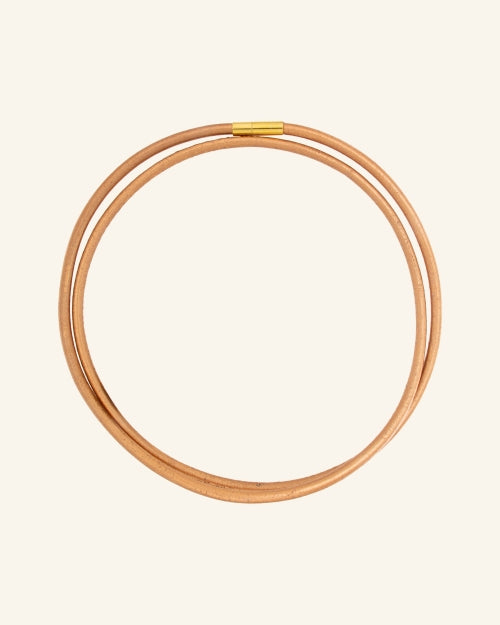 Cordón de Cuero Bronce Largo 4 mm de grosor