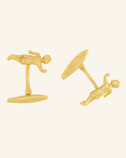 Matte gold Surf cufflinks
