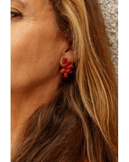 Pendiente Nest Coral Rojo