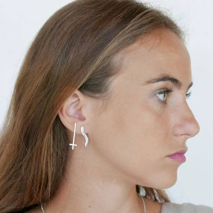 Adige golden earrings with zircons