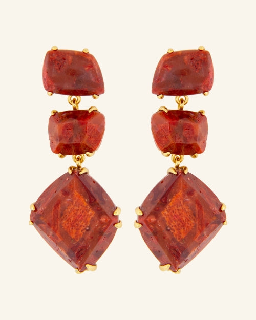 Pendientes Apolo Coral Rojo