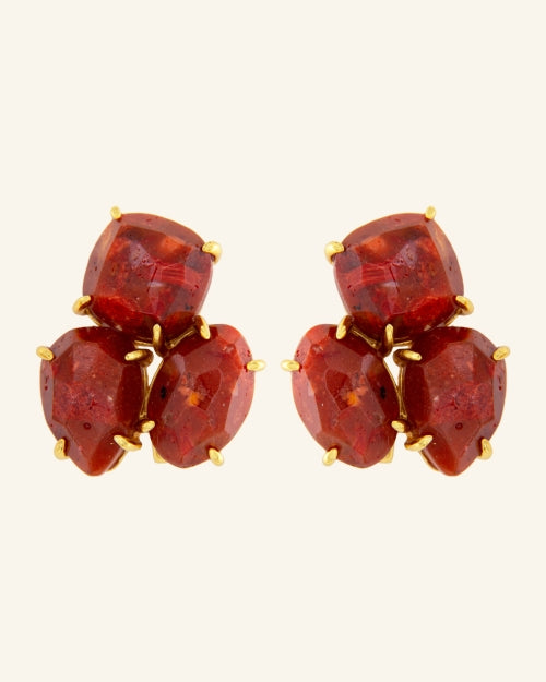 pendientes kraz con coral rojo