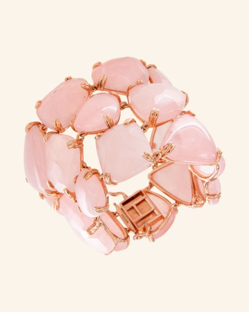Anubis bracelet with rose quartz