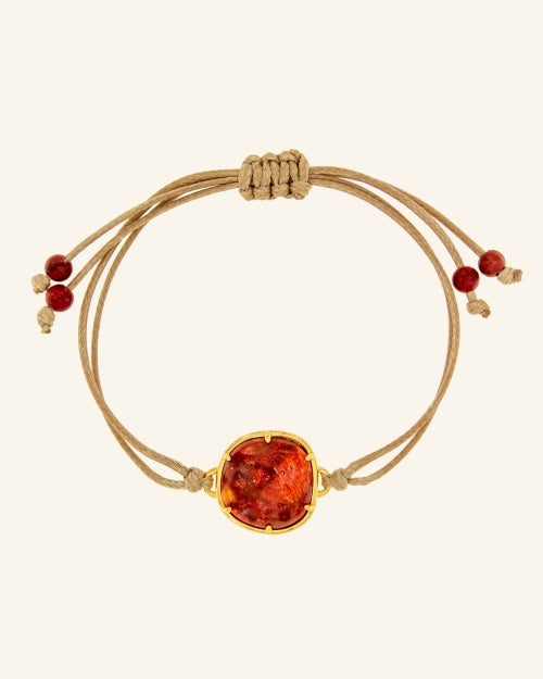 Pulsera Bizancio con Coral Rojo