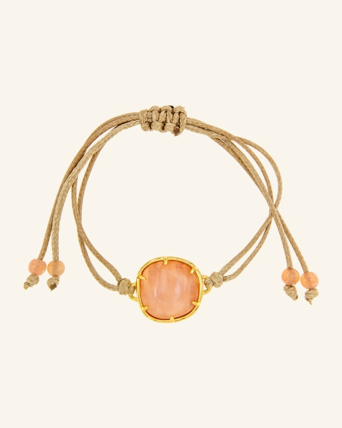 Pulsera Bizancio con Piedraluna Rosa