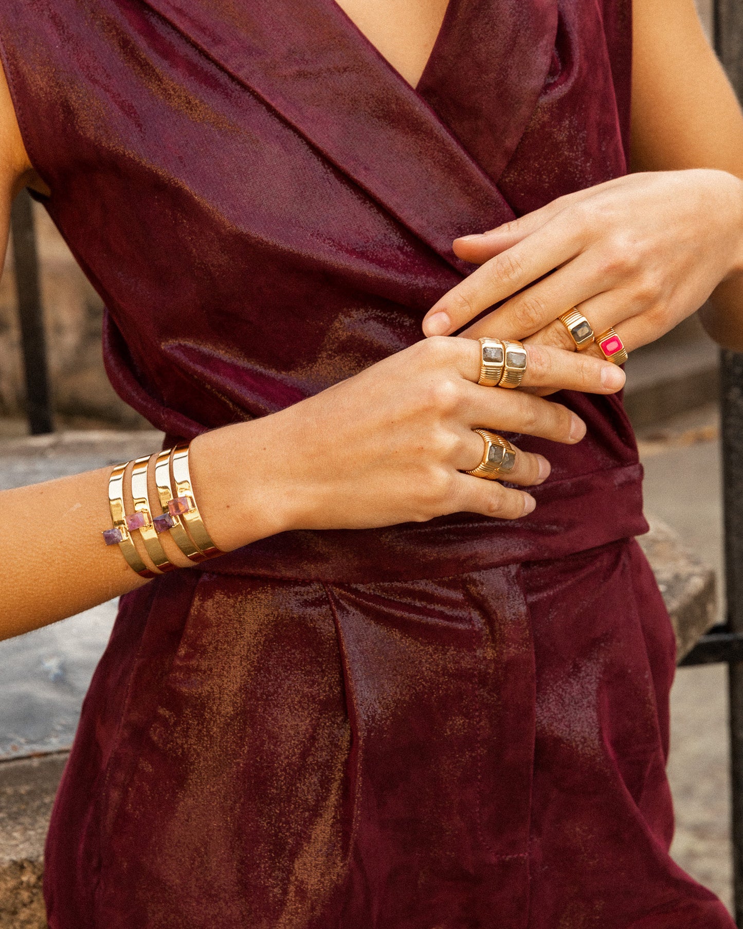 Gaumont Ring with Raspberry Agate 