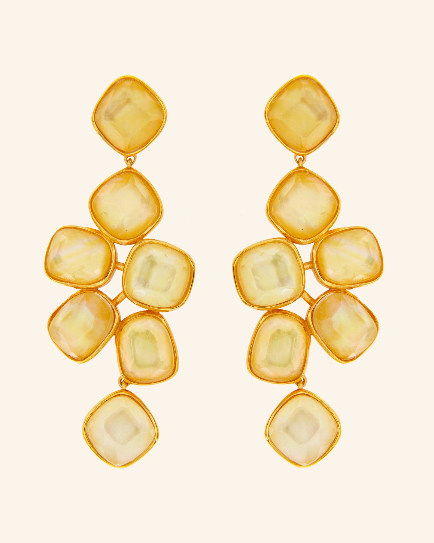 Golden Mother of Pearl Hydra Earrings