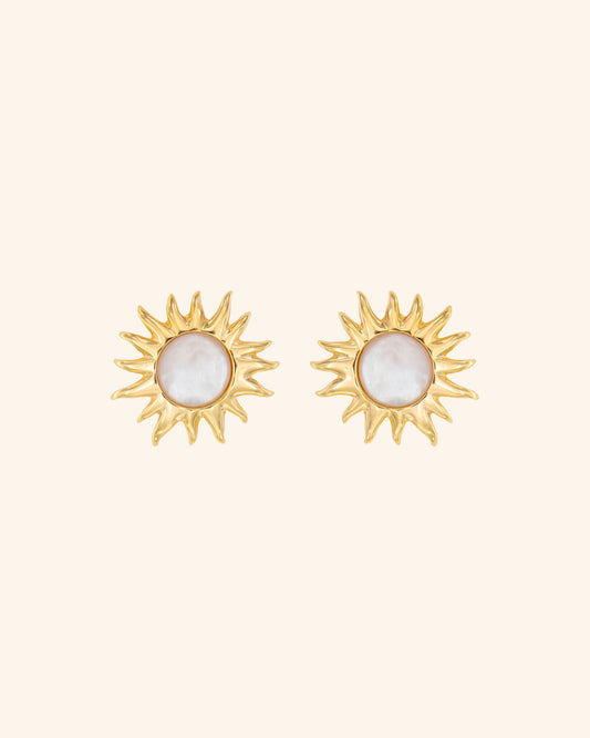 Pendientes Sol Fascinante Madreperla Blanca