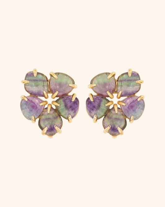 Black Mother of Pearl Hibiscus Earrings