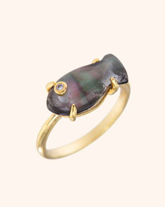 Black Mother of Pearl Marea Ring 