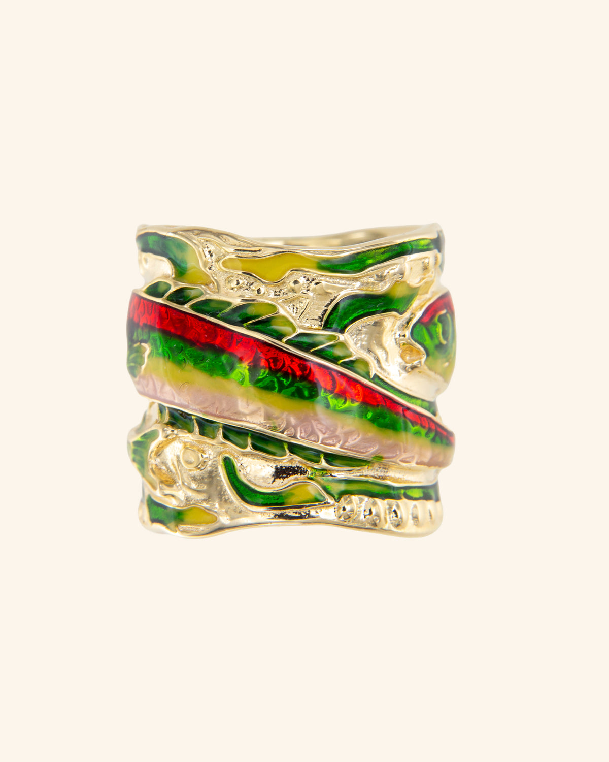 Golden Mother of Pearl Tide Ring 