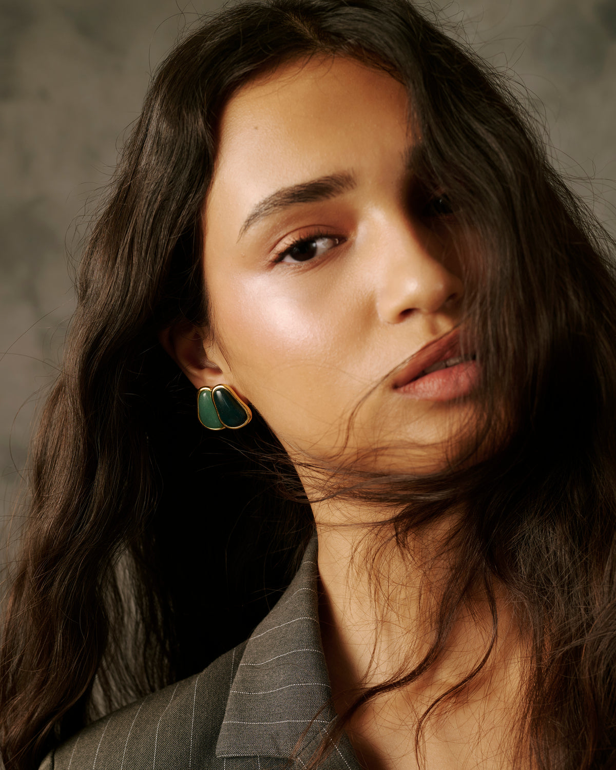 Long stone earrings