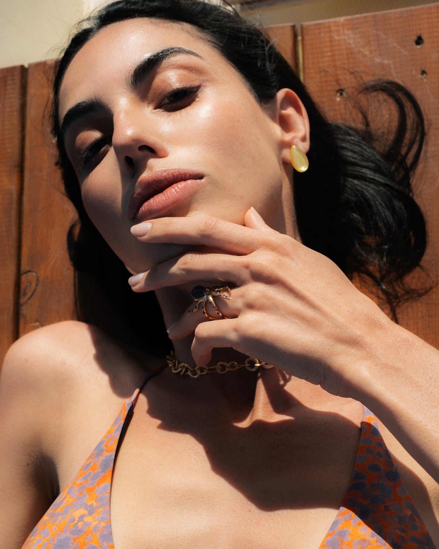 Pendientes Celine Madreperla Dorada