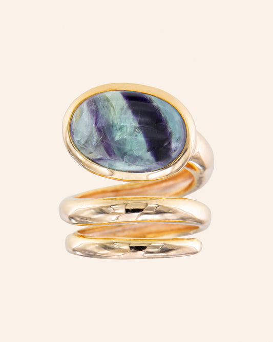 Anillo Renacuajo Fluorita Rainbow