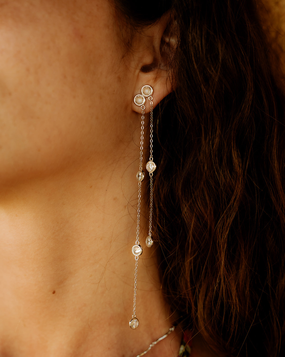 Pendientes Sirius Large Incoloro Plata