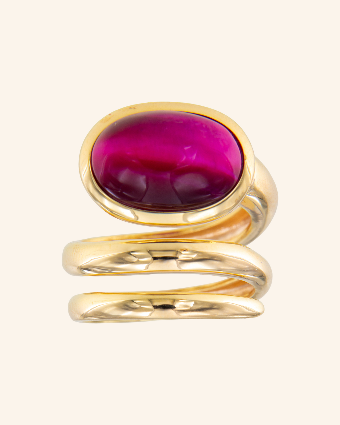 Anillo Renacuajo Ojo Tigre Frambuesa