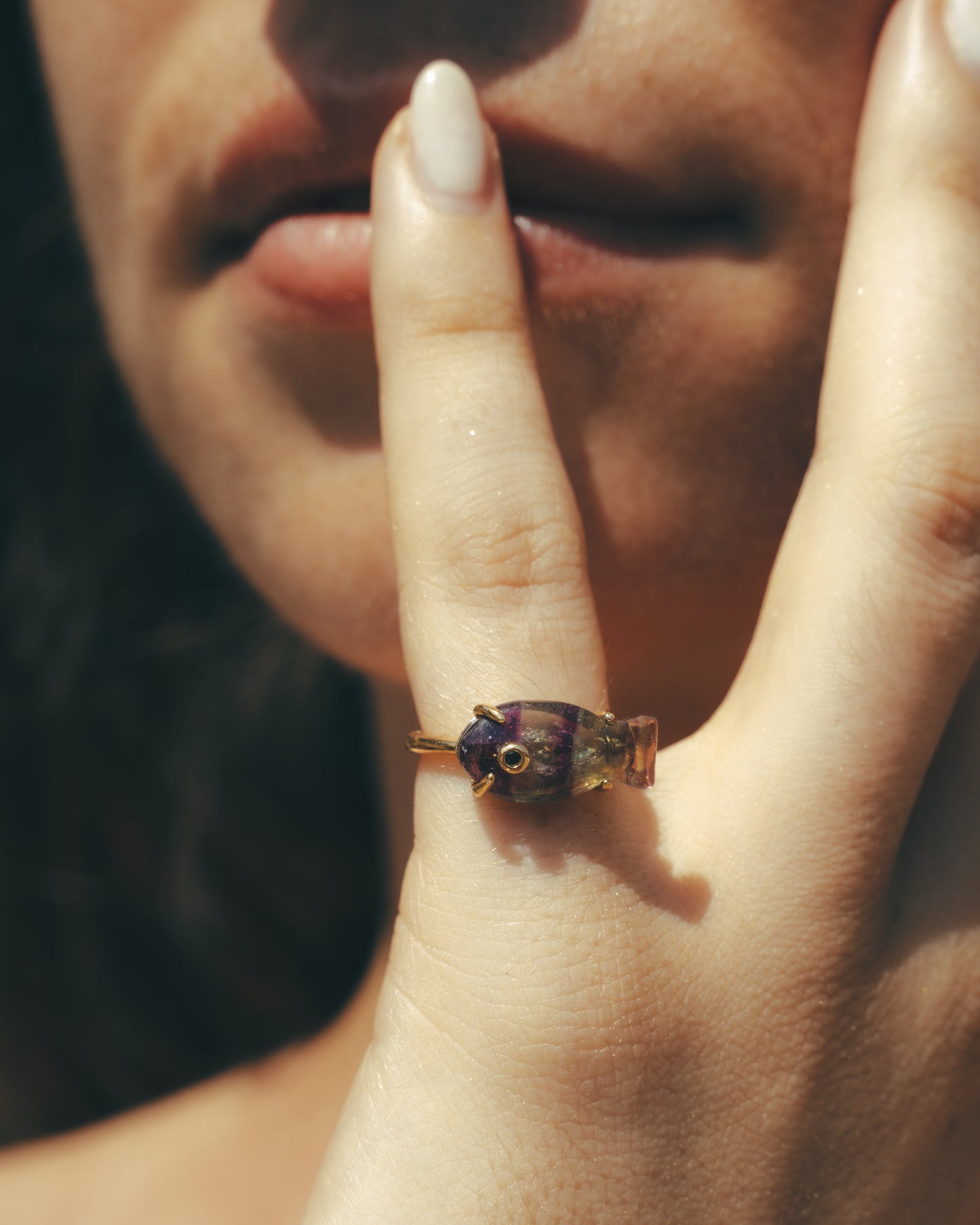 Anillo Marea con fluorita