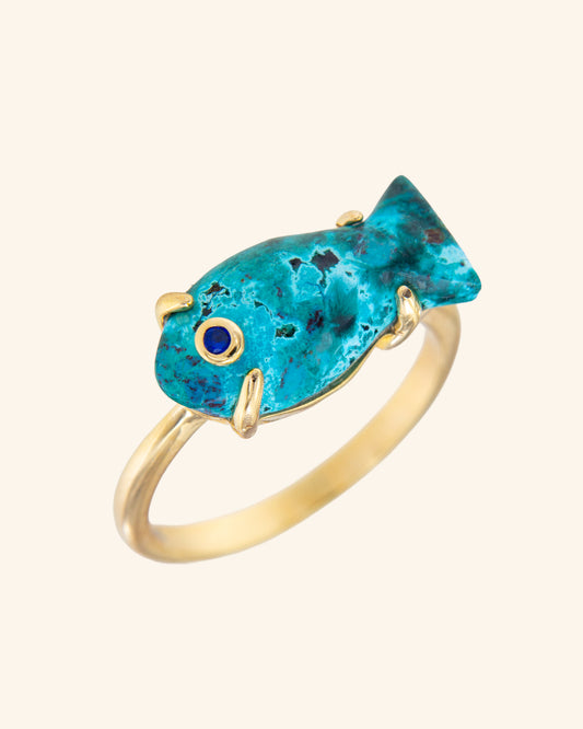 Anillo Marea Crisocola Azul