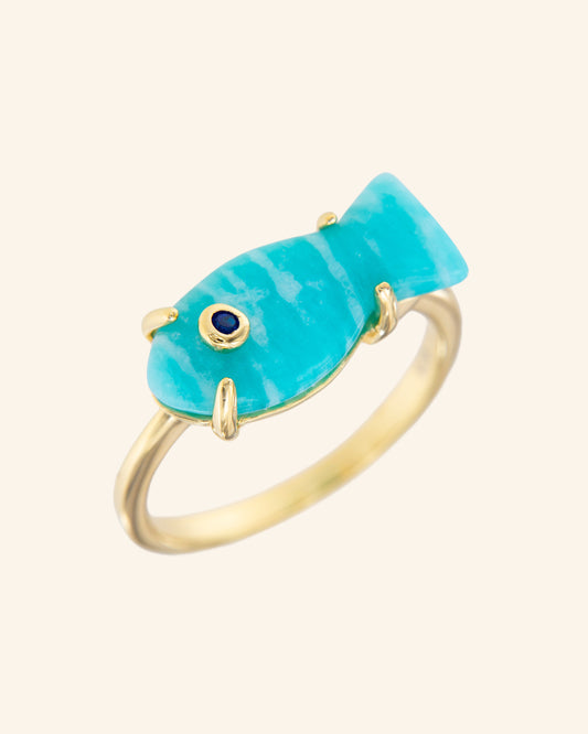 Marea ring with amazonite 