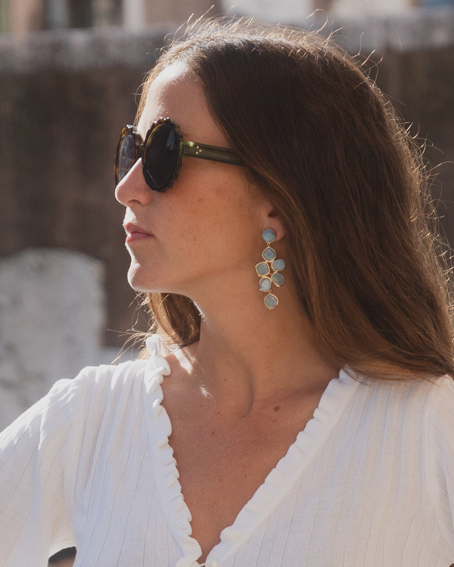 Pendientes Hydra Aguamarina