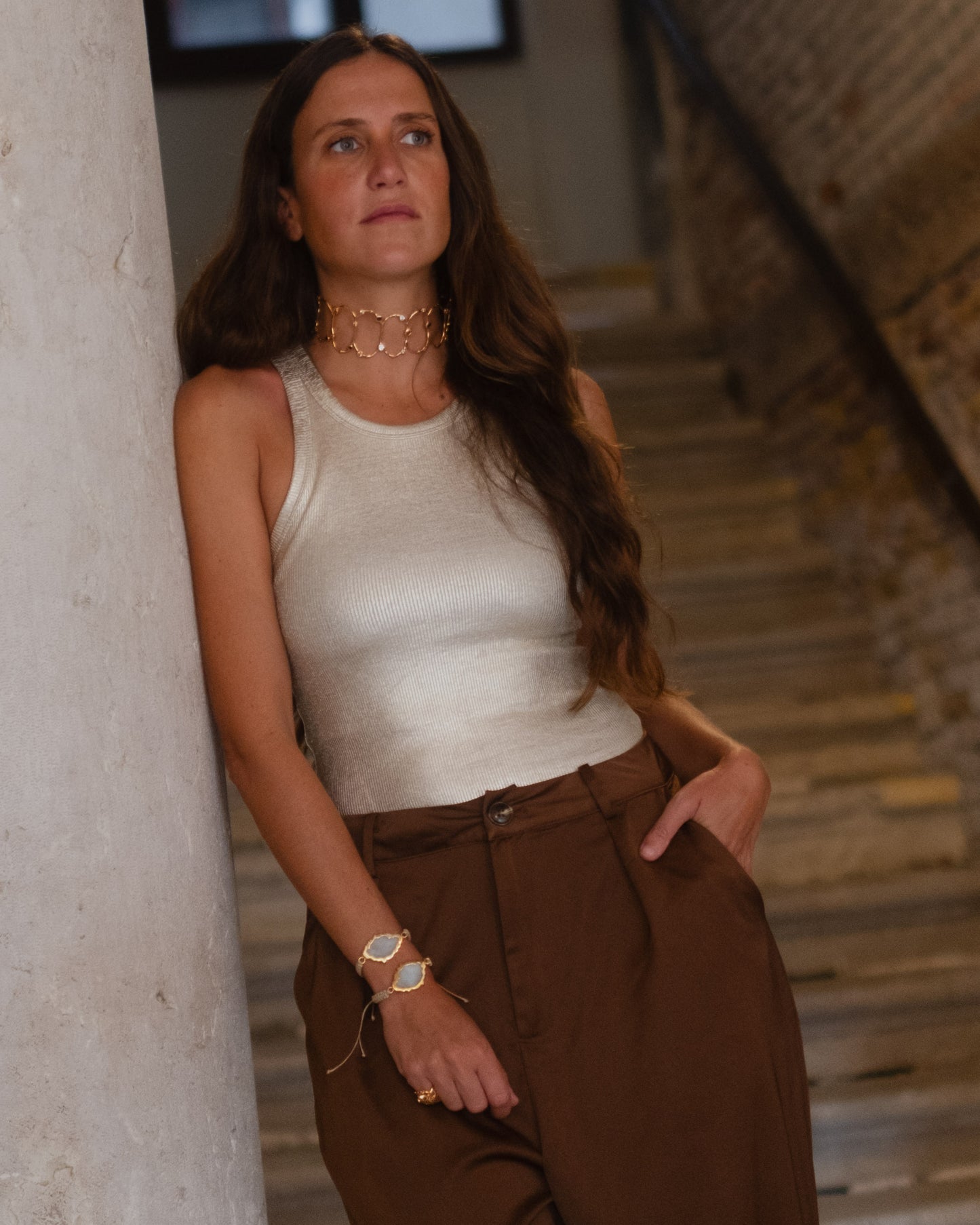 Pulsera Borneo Aguamarina