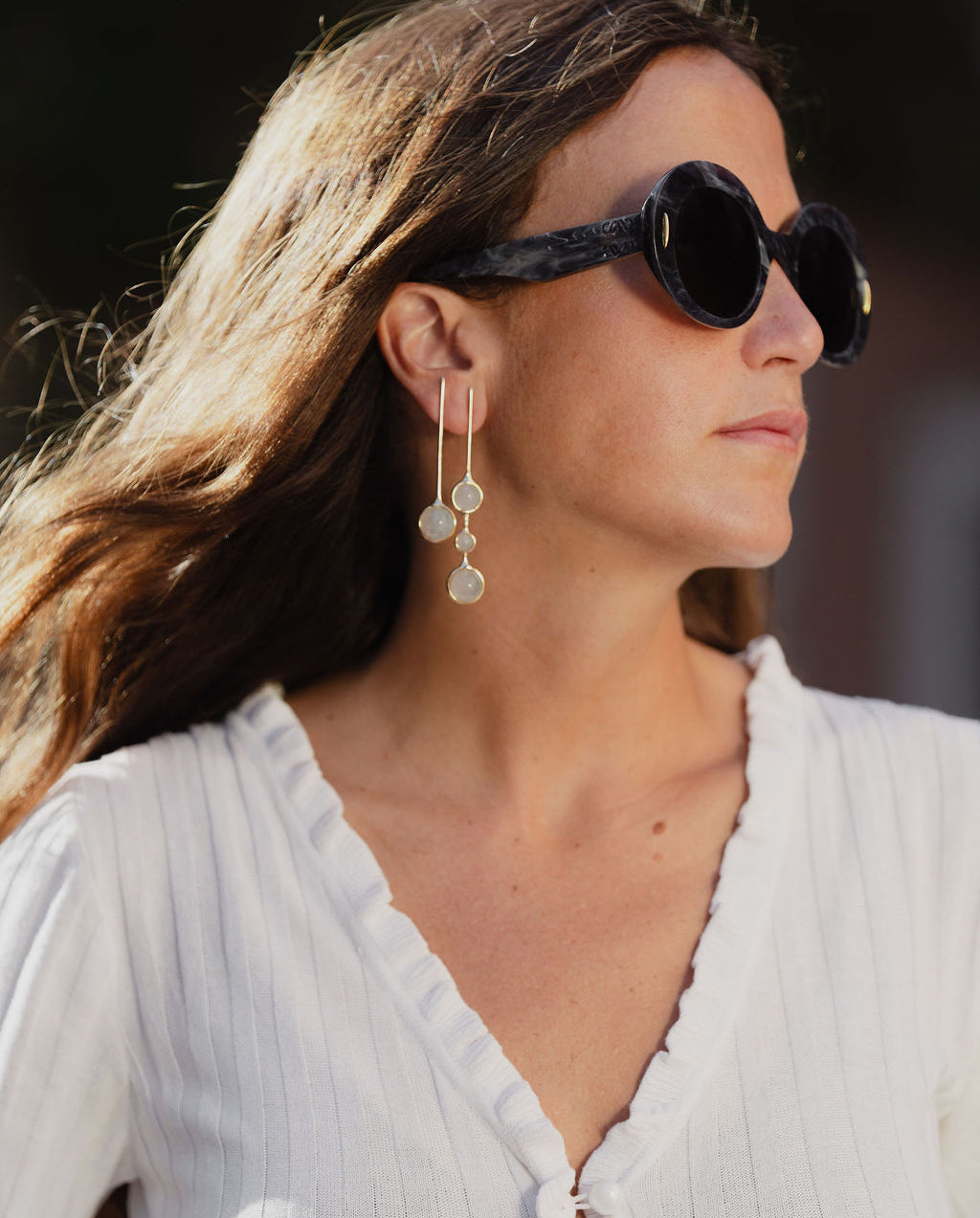 Pendientes Crisálida Aguamarina
