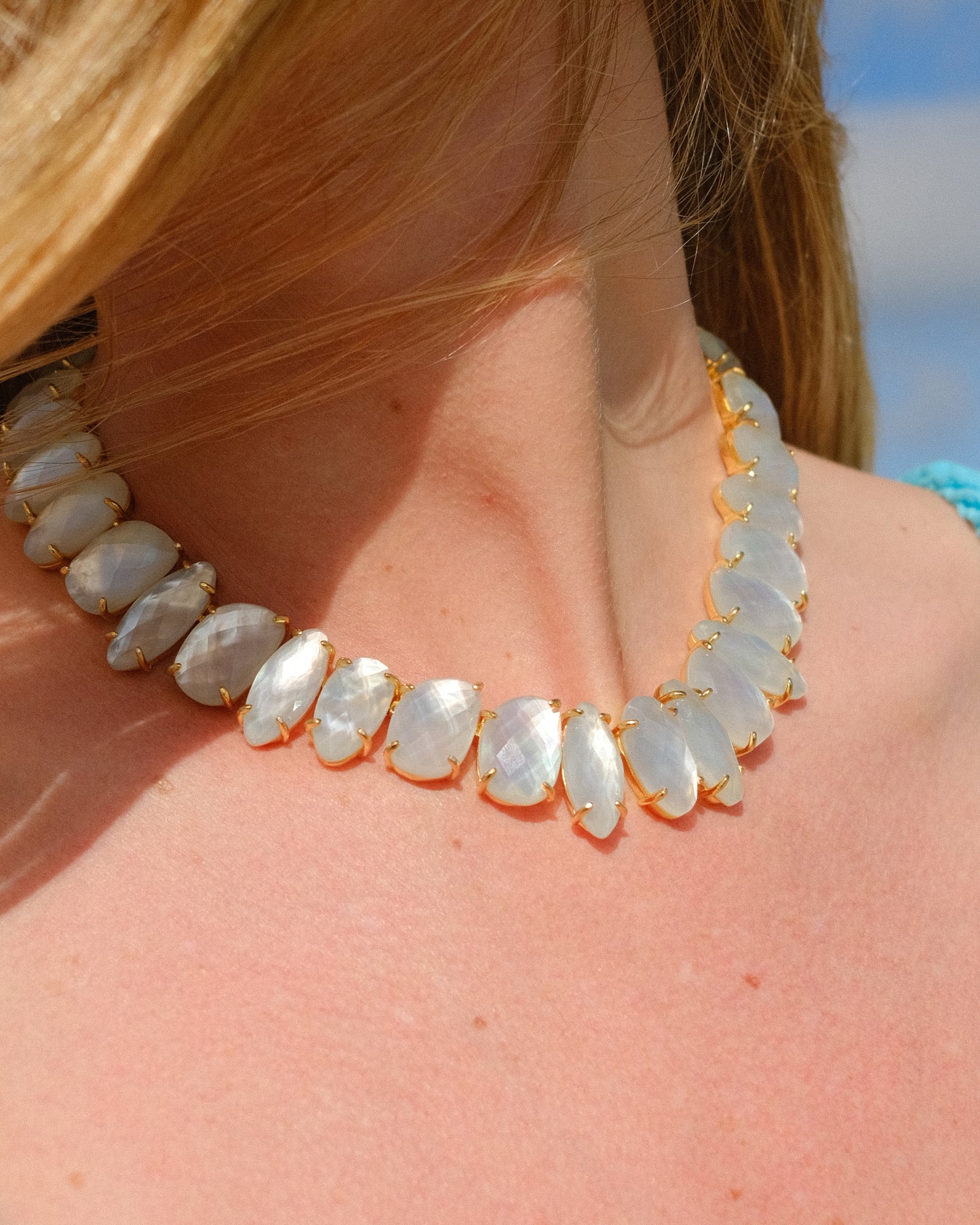 White Mother of Pearl Erebus Necklace