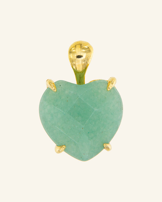 Heart pendant with aventurine